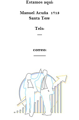 Estamos aqui: Manuel Acuña 1713
Santa Tere Tels:
..... correo:
.............
